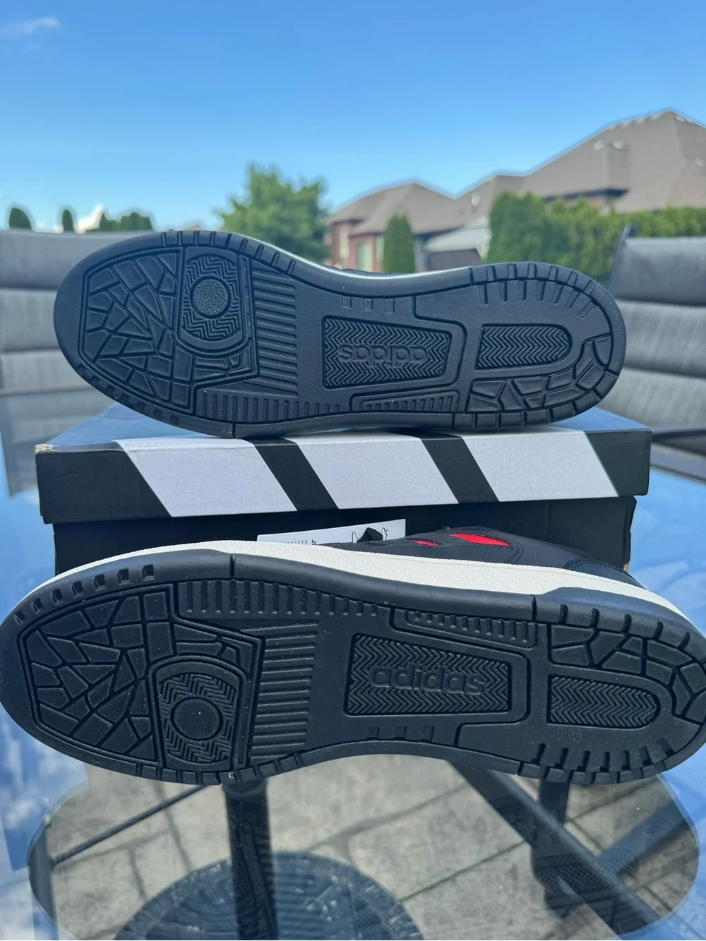 adidas Black and Red Low-Top Sneakers